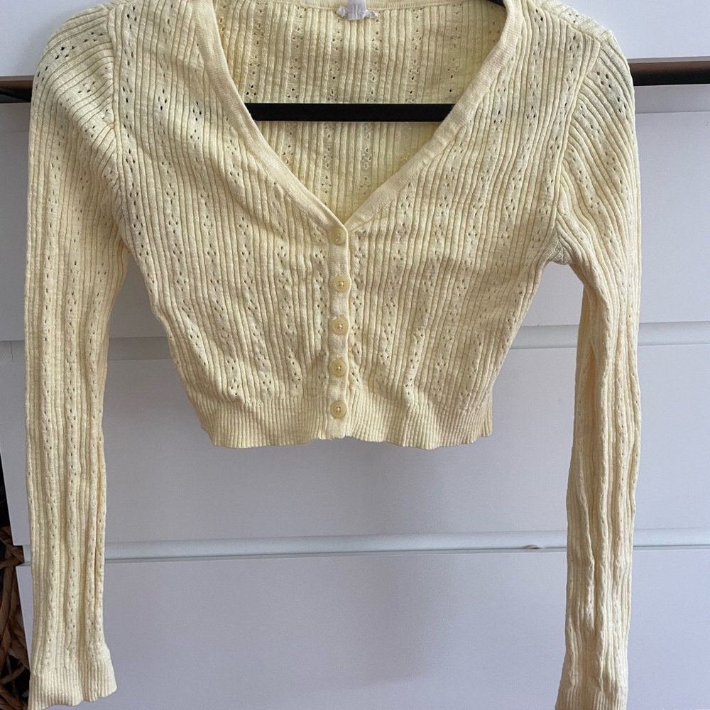 Garage Light Yellow Knit Cardigan